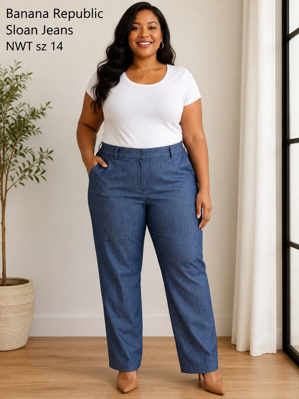 Banana Republic Sloan Jeans — Blue Straight-Leg Pants - NWT - 14